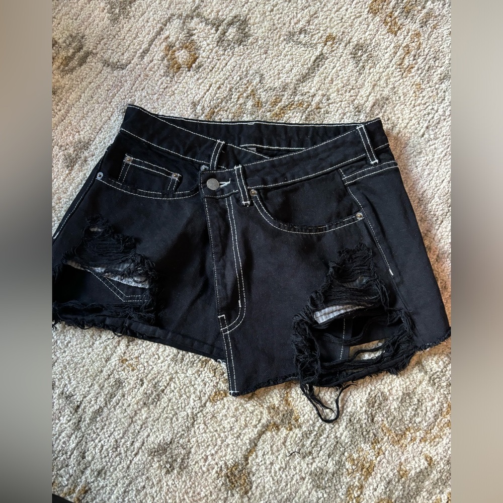 Carmar black denim skirt